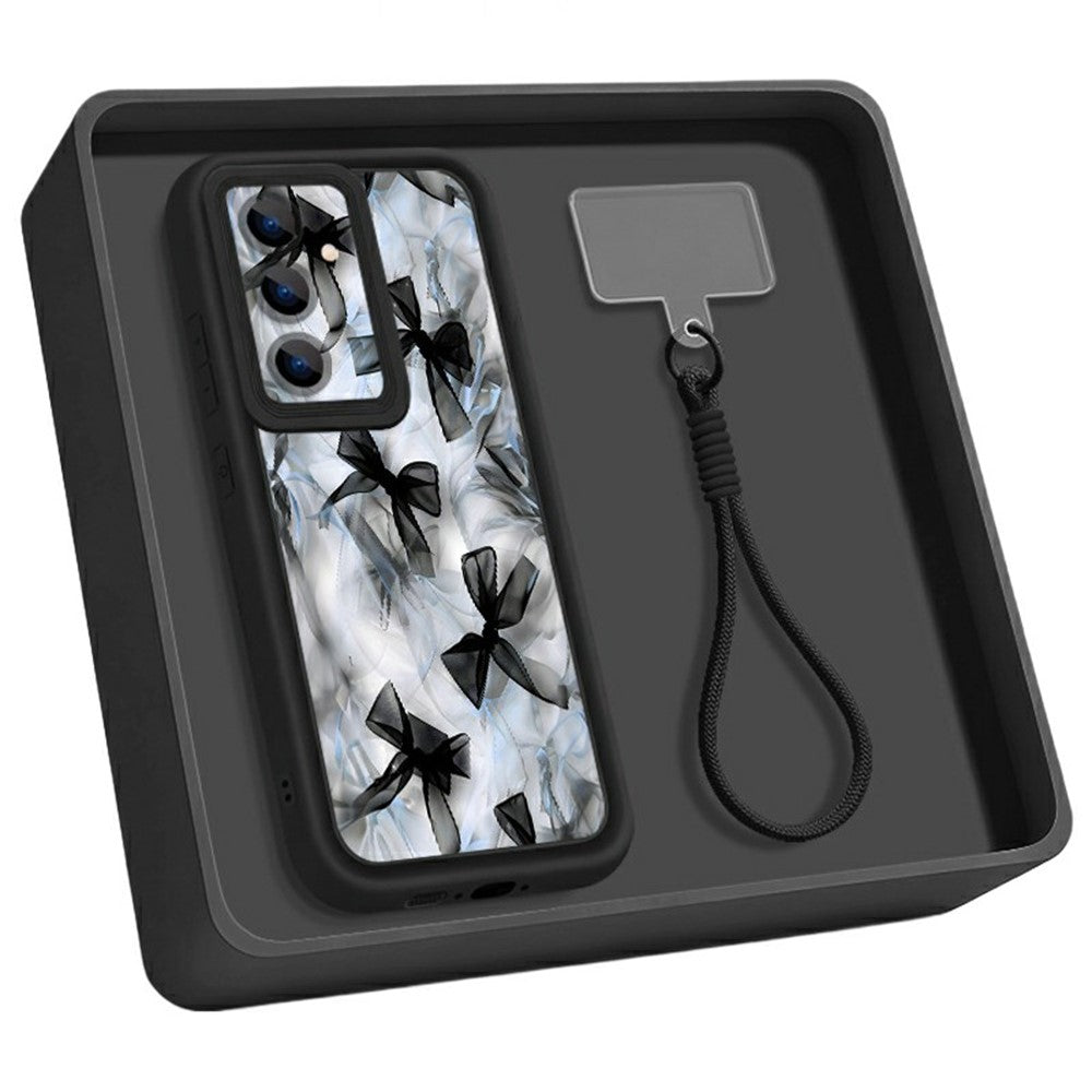 Til Samsung Galaxy A37 5G TPU Cover med Håndledsrem Sløjfemønster Linsebeskyttelse Telefoncover