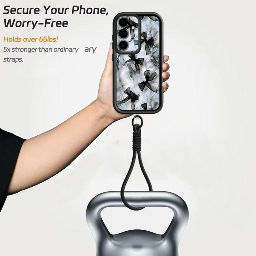 Til Samsung Galaxy A37 5G TPU Cover med Håndledsrem Sløjfemønster Linsebeskyttelse Telefoncover