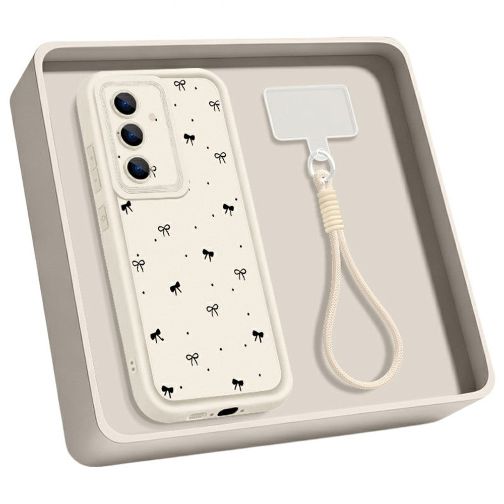 Til Samsung Galaxy A37 5G TPU Cover med Håndledsrem Sløjfemønster Linsebeskyttelse Telefoncover
