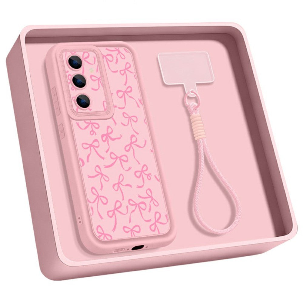 Til Samsung Galaxy A57 5G TPU-etui med håndledsrem Sløjfe-mønster Linsebeskyttelse Telefoncover