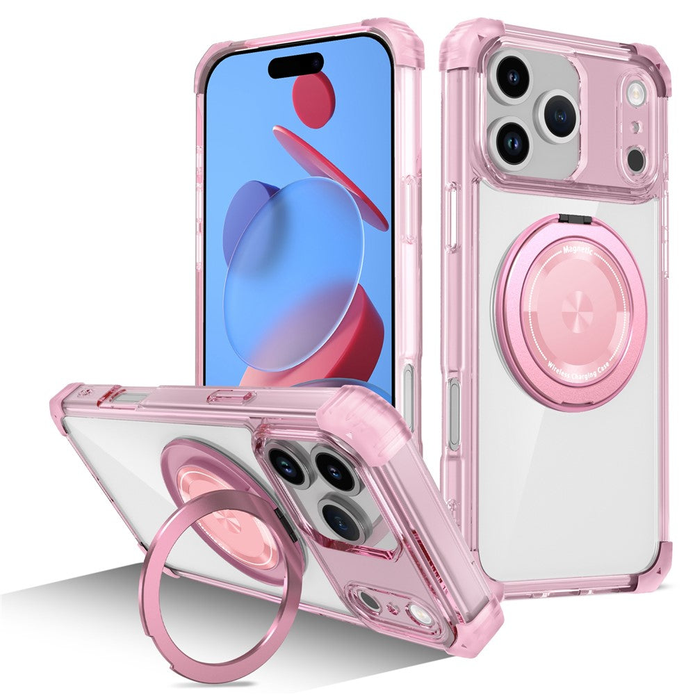 iPhone 18 Pro Max / 17 Pro Max Magnetiskt skal Roterande stativ PC + TPU Baksida