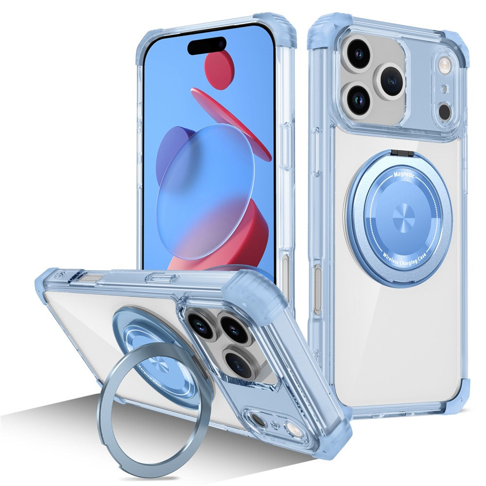 Til iPhone 18 Pro Max / 17 Pro Max Magnetisk Cover Roterende Støtteben PC + TPU Bagcover