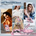 For iPhone 18 Pro / 17 Pro Magnetic Case Rotating Kickstand PC + TPU Back Cover
