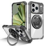 For iPhone 18 Pro / 17 Pro Magnetic Case Rotating Kickstand PC + TPU Back Cover