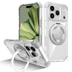 For iPhone 18 Pro / 17 Pro Magnetic Case Rotating Kickstand PC + TPU Back Cover