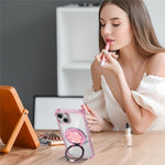 Til iPhone 14 / 13 magnetisk cover med roterende støttefod i PC + TPU