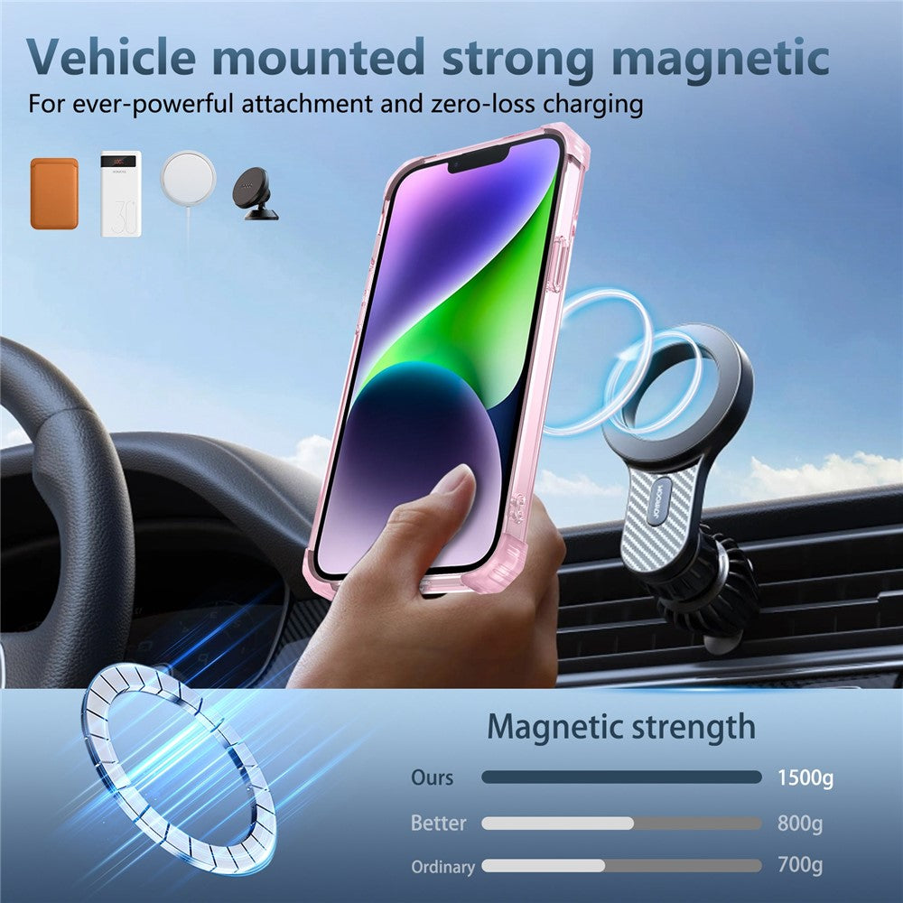 Til iPhone 14 / 13 magnetisk cover med roterende støttefod i PC + TPU