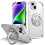 Til iPhone 14 / 13 magnetisk cover med roterende støttefod i PC + TPU