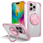 För iPhone 16 Pro Magnetiskt fodral med roterande stativ av PC + TPU bakstycke