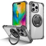 Til iPhone 16 Pro Max Magnetisk Cover Drejelig Støttefod PC + TPU Bagcover