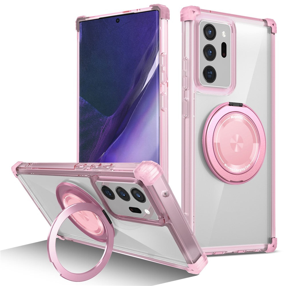 Til Samsung Galaxy Note20 Ultra / Note20 Ultra 5G Magnetisk Etui med Roterende Støtteben PC + TPU Bagcover