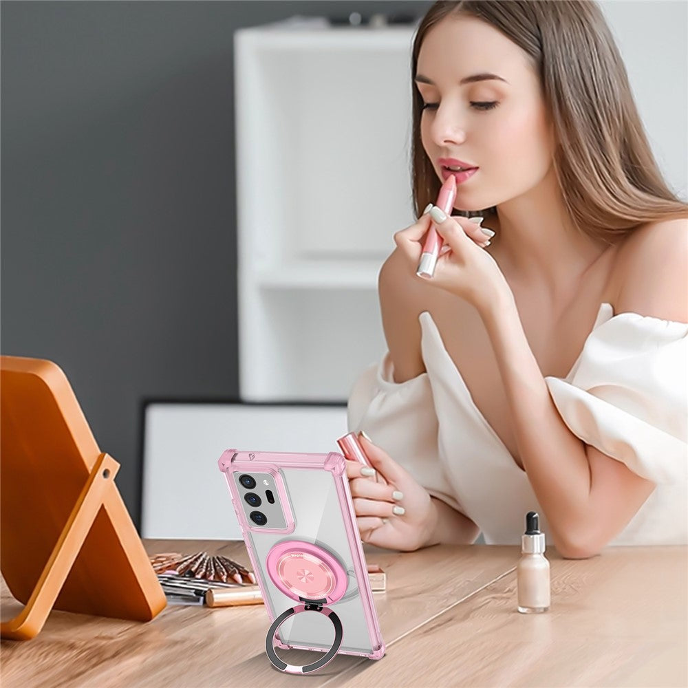 Til Samsung Galaxy Note20 Ultra / Note20 Ultra 5G Magnetisk Etui med Roterende Støtteben PC + TPU Bagcover
