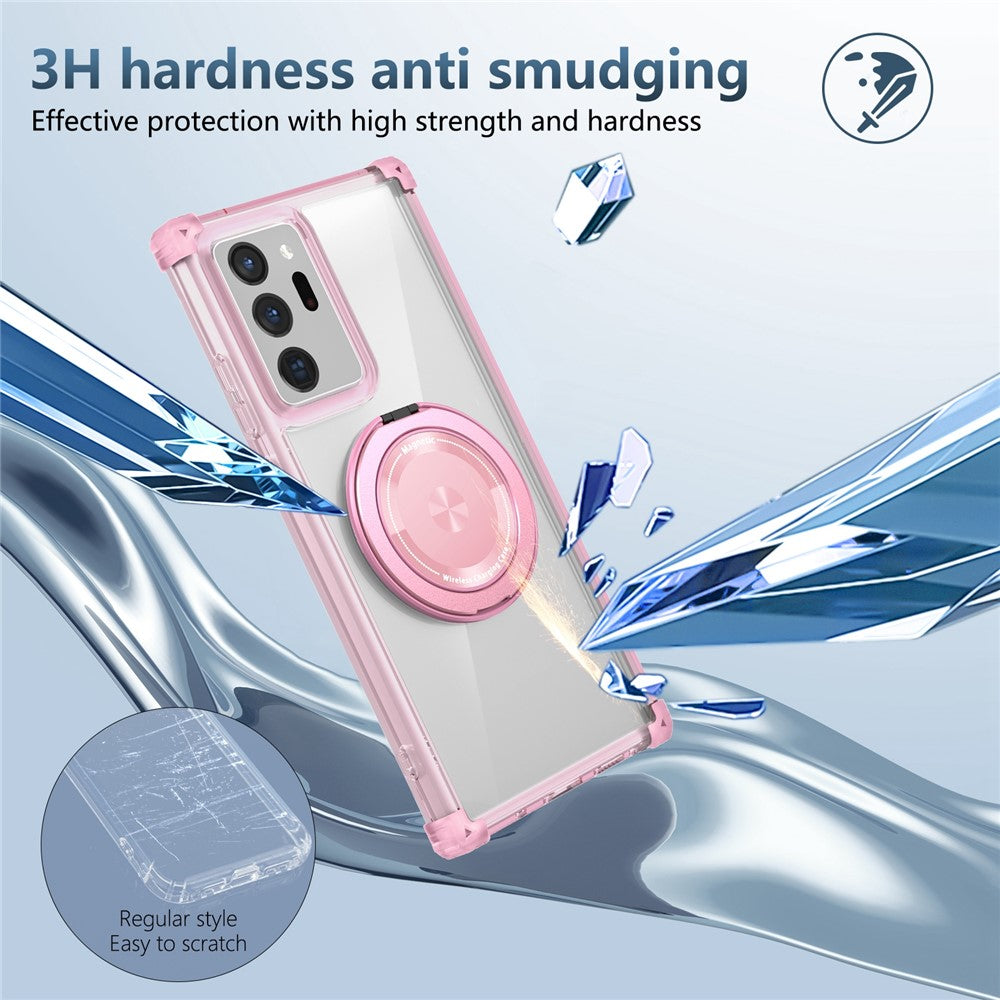 Til Samsung Galaxy Note20 Ultra / Note20 Ultra 5G Magnetisk Etui med Roterende Støtteben PC + TPU Bagcover