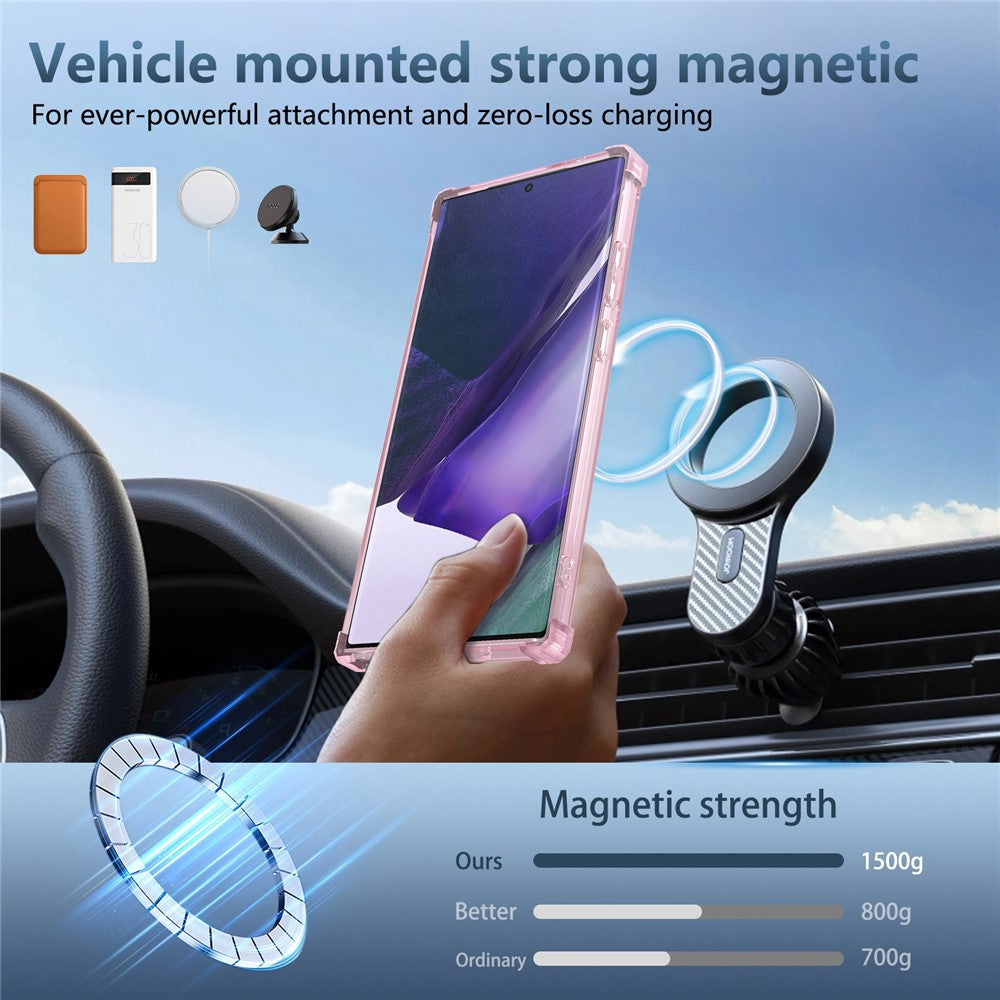 Til Samsung Galaxy Note20 Ultra / Note20 Ultra 5G Magnetisk Etui med Roterende Støtteben PC + TPU Bagcover