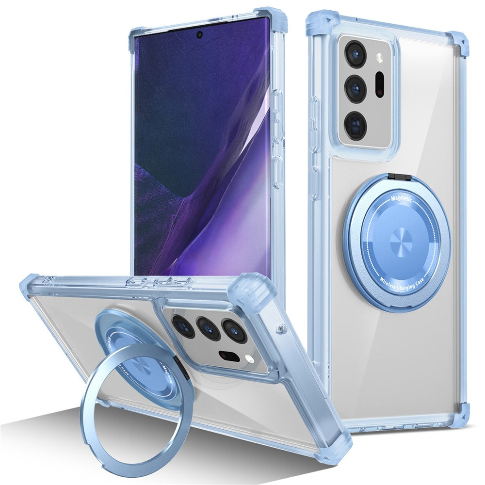 Til Samsung Galaxy Note20 Ultra / Note20 Ultra 5G Magnetisk Etui med Roterende Støtteben PC + TPU Bagcover