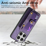For Xiaomi 17 Case Wristband Kickstand Retro PU Leather Back Phone Cover with Card Holder + Tempered Glass Screen Protector