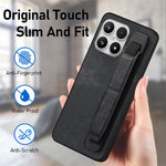 For Xiaomi 17 Case with Tempered Glass Screen Protector Wristband Kickstand Retro Leather + TPU Anti-Drop Phone Cover