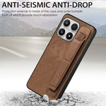 For Xiaomi 17 Case with Tempered Glass Screen Protector Wristband Kickstand Retro Leather + TPU Anti-Drop Phone Cover