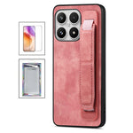 For Xiaomi 17 Case with Tempered Glass Screen Protector Wristband Kickstand Retro Leather + TPU Anti-Drop Phone Cover