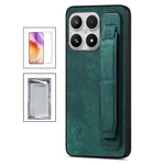 For Xiaomi 17 Case with Tempered Glass Screen Protector Wristband Kickstand Retro Leather + TPU Anti-Drop Phone Cover