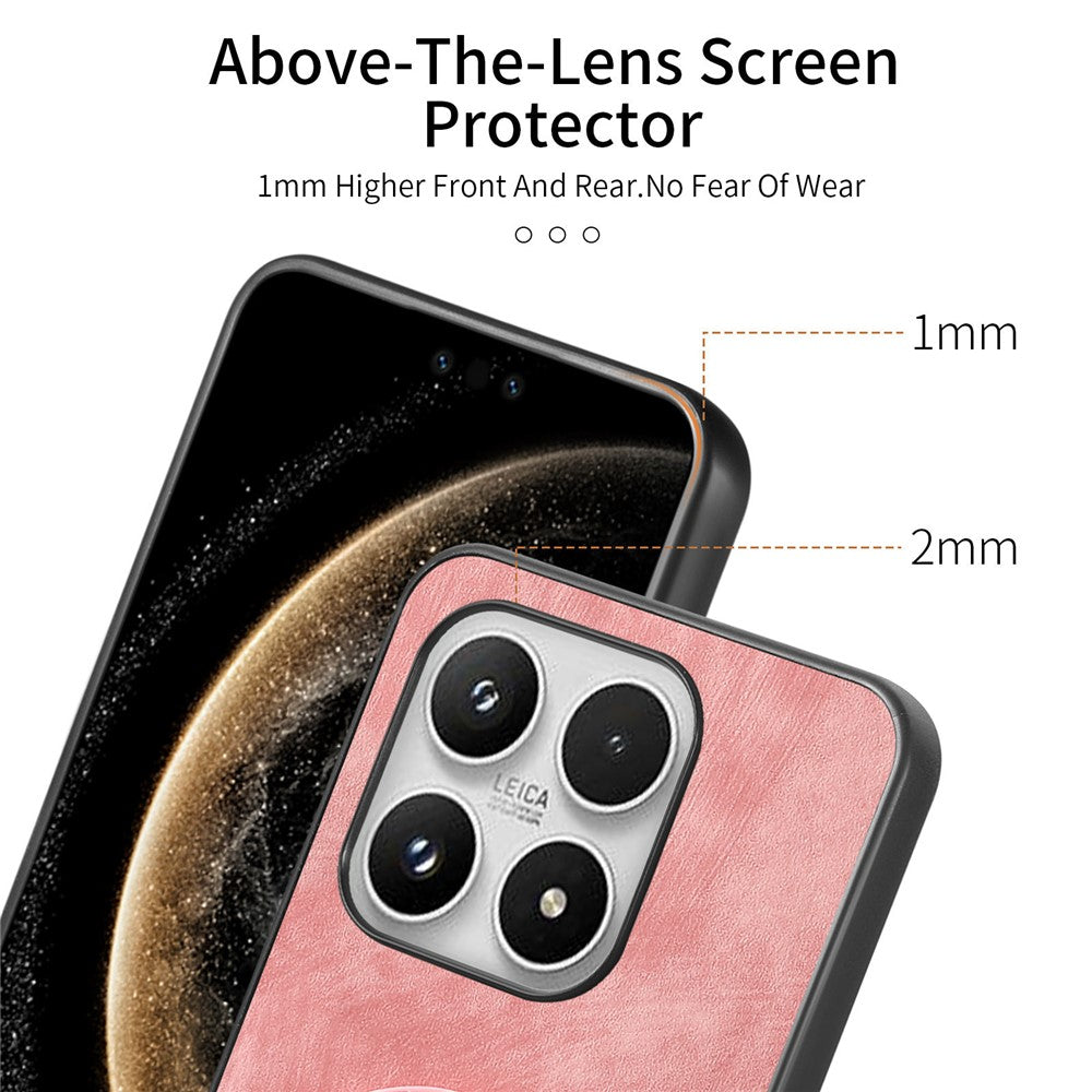 For Xiaomi 17 Case with Tempered Glass Screen Protector Stress Relief Kickstand Retro Leather Phone Back Cover