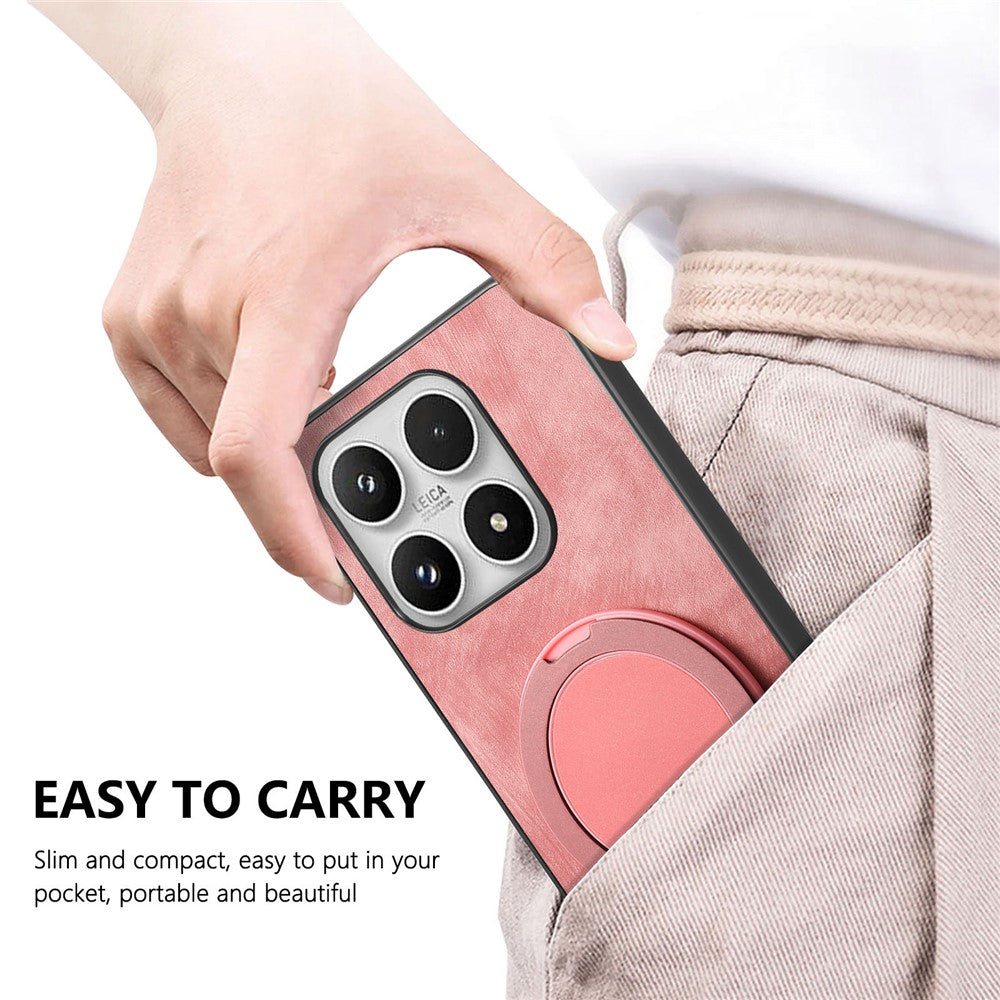For Xiaomi 17 Case with Tempered Glass Screen Protector Stress Relief Kickstand Retro Leather Phone Back Cover