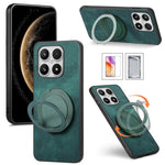 For Xiaomi 17 Case with Tempered Glass Screen Protector Stress Relief Kickstand Retro Leather Phone Back Cover