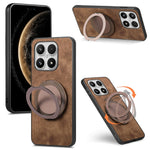 For Xiaomi 17 Case with Tempered Glass Screen Protector Stress Relief Kickstand Retro Leather Phone Back Cover
