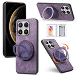 For Xiaomi 17 Case with Tempered Glass Screen Protector Stress Relief Kickstand Retro Leather Phone Back Cover