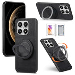 For Xiaomi 17 Case with Tempered Glass Screen Protector Stress Relief Kickstand Retro Leather Phone Back Cover