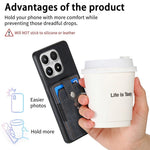 For Xiaomi 17 Case with Tempered Glass Screen Protector Card Slots PU Leather Ring Holder Kickstand Back Cover