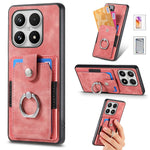 For Xiaomi 17 Case with Tempered Glass Screen Protector Card Slots PU Leather Ring Holder Kickstand Back Cover