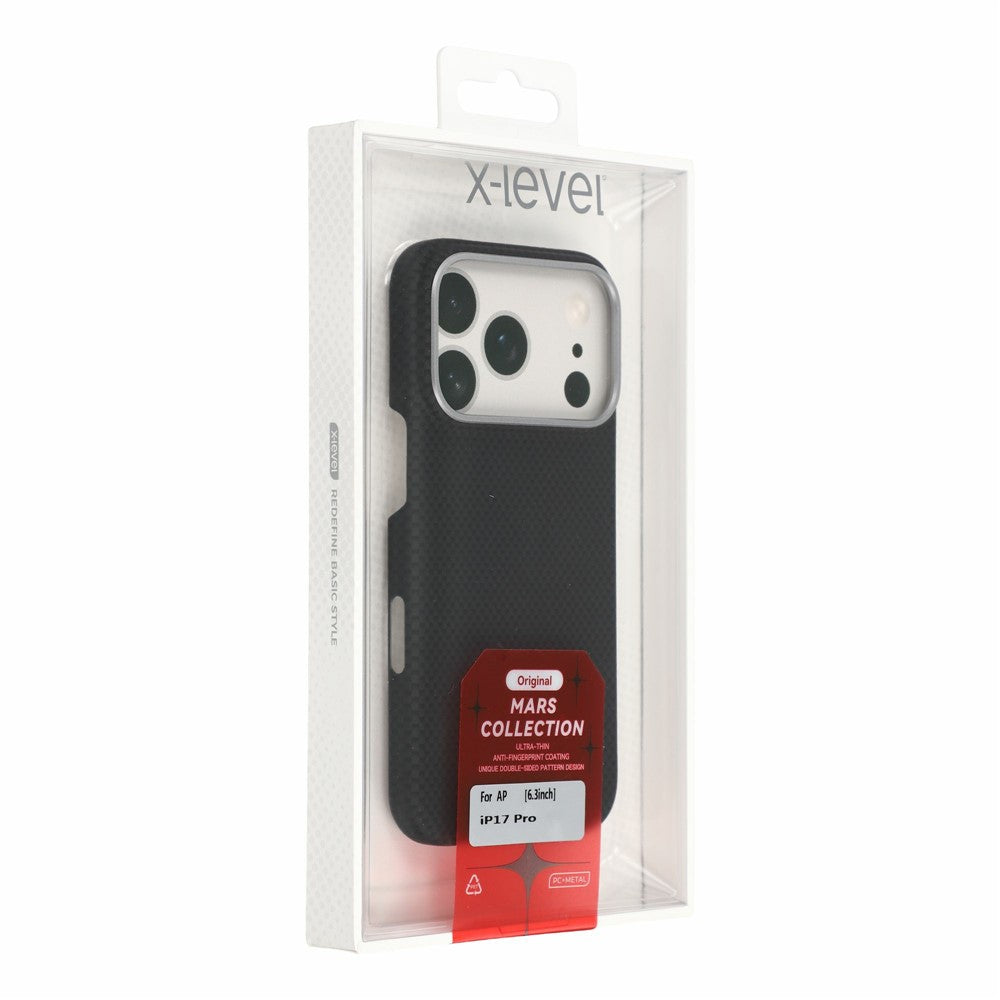 X-LEVEL til iPhone 18 Pro Max / 17 Pro Max Magnetisk Cover i Kulfibernano + Ramme til Kameralinse i Metal