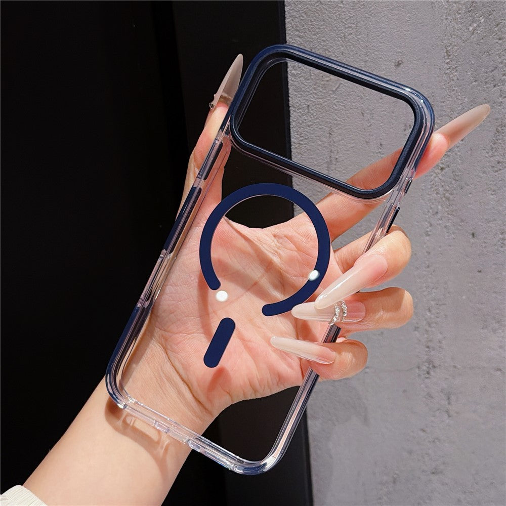 For iPhone 18 Pro Max / 17 Pro Max Magnetic Case TPU + PC Clear Back Phone Cover