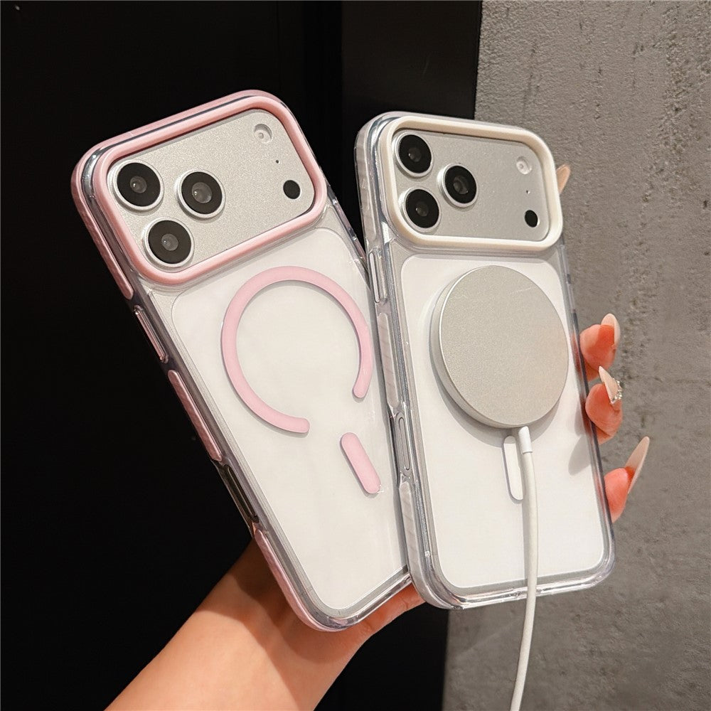 For iPhone 18 Pro Max / 17 Pro Max Magnetic Case TPU + PC Clear Back Phone Cover