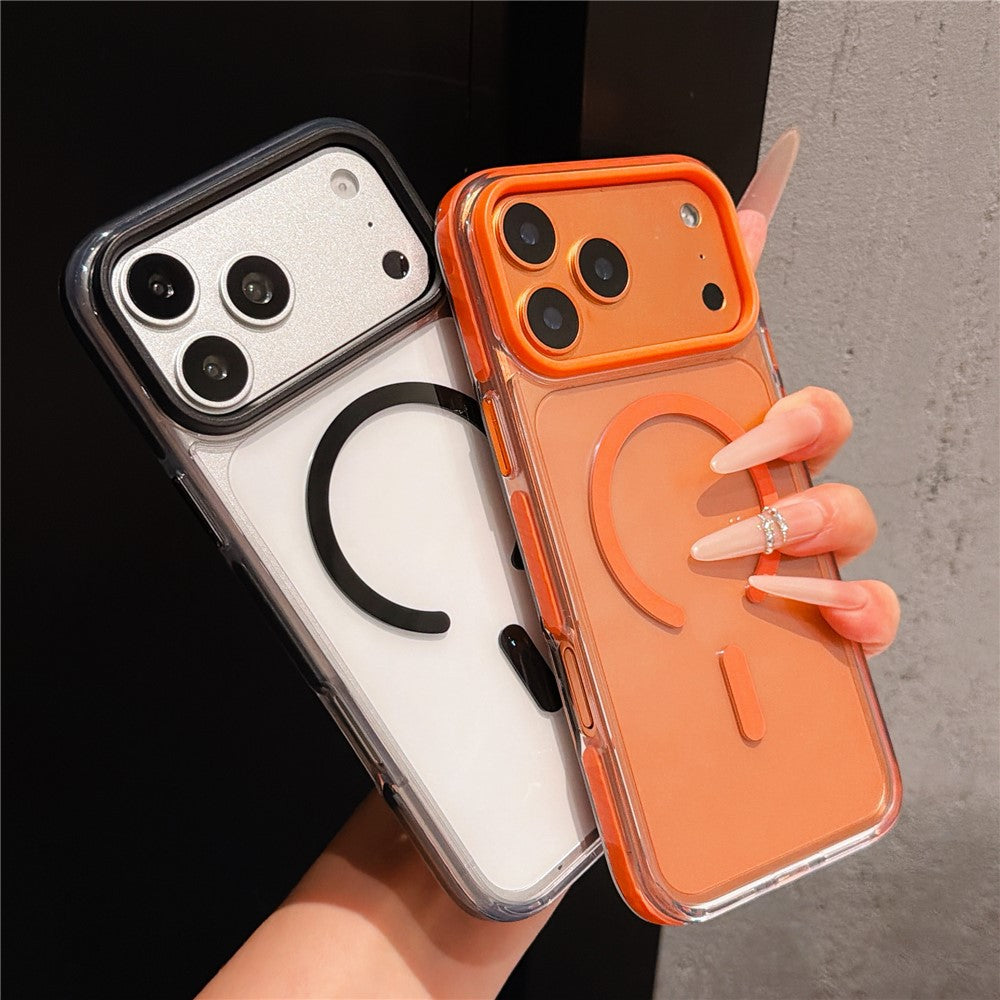For iPhone 18 Pro Max / 17 Pro Max Magnetic Case TPU + PC Clear Back Phone Cover