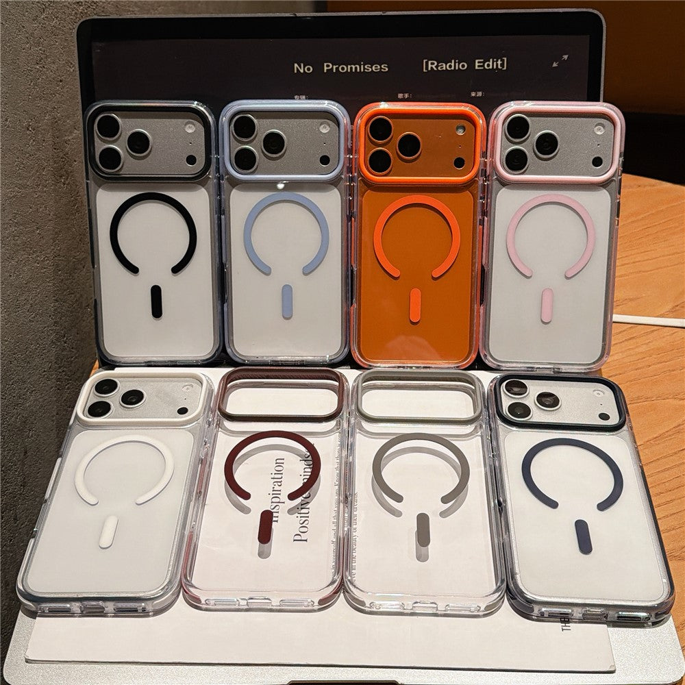 For iPhone 18 Pro Max / 17 Pro Max Magnetic Case TPU + PC Clear Back Phone Cover