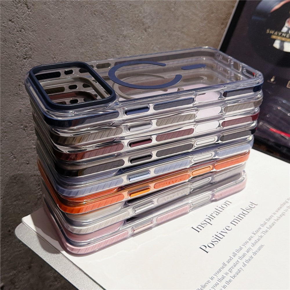 For iPhone 18 Pro Max / 17 Pro Max Magnetic Case TPU + PC Clear Back Phone Cover