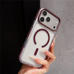For iPhone 18 Pro Max / 17 Pro Max Magnetic Case TPU + PC Clear Back Phone Cover