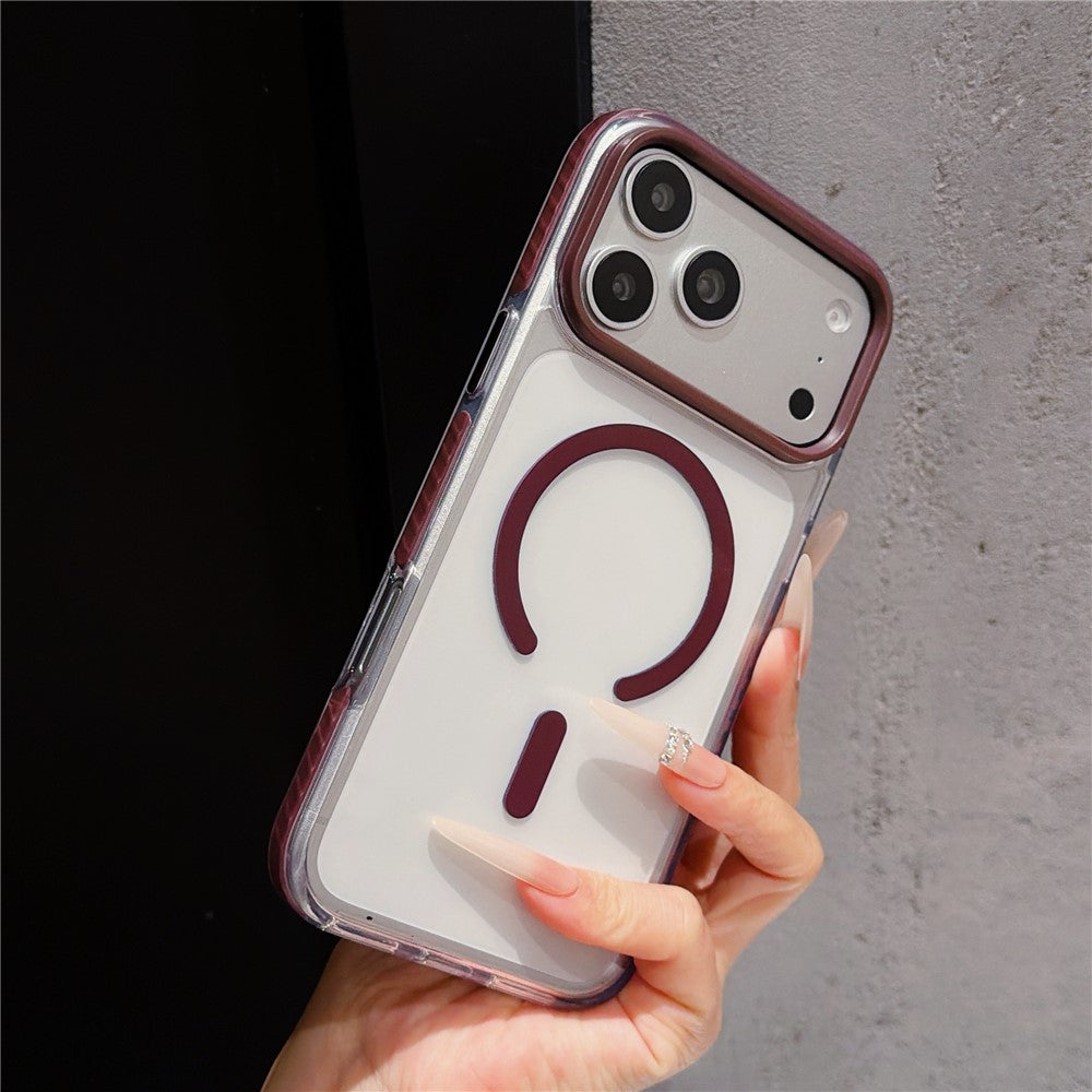 For iPhone 18 Pro Max / 17 Pro Max Magnetic Case TPU + PC Clear Back Phone Cover