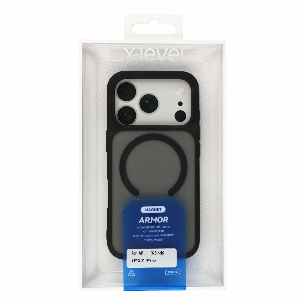 X-LEVEL for iPhone 18 Pro / 17 Pro Magnetic Case PC + TPU Matte Anti-Drop Cell Phone Cover