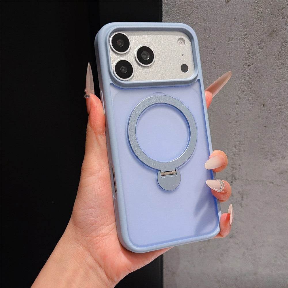 Til iPhone 18 Pro Max / 17 Pro Max Magnetisk Cover med Roterende Ring Kickstand TPU + PC Telefoncover