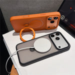 Til iPhone 18 Pro Max / 17 Pro Max Magnetisk Cover med Roterende Ring Kickstand TPU + PC Telefoncover