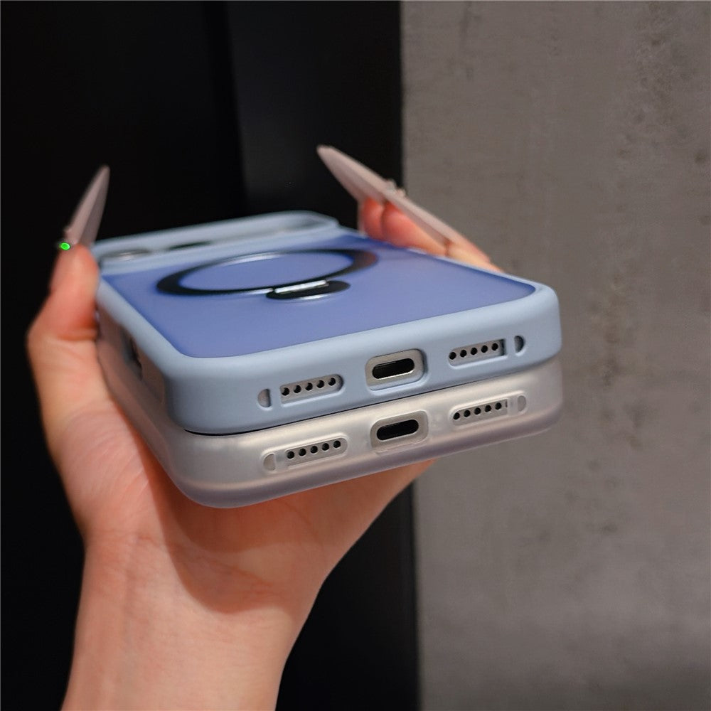 Til iPhone 18 Pro Max / 17 Pro Max Magnetisk Cover med Roterende Ring Kickstand TPU + PC Telefoncover