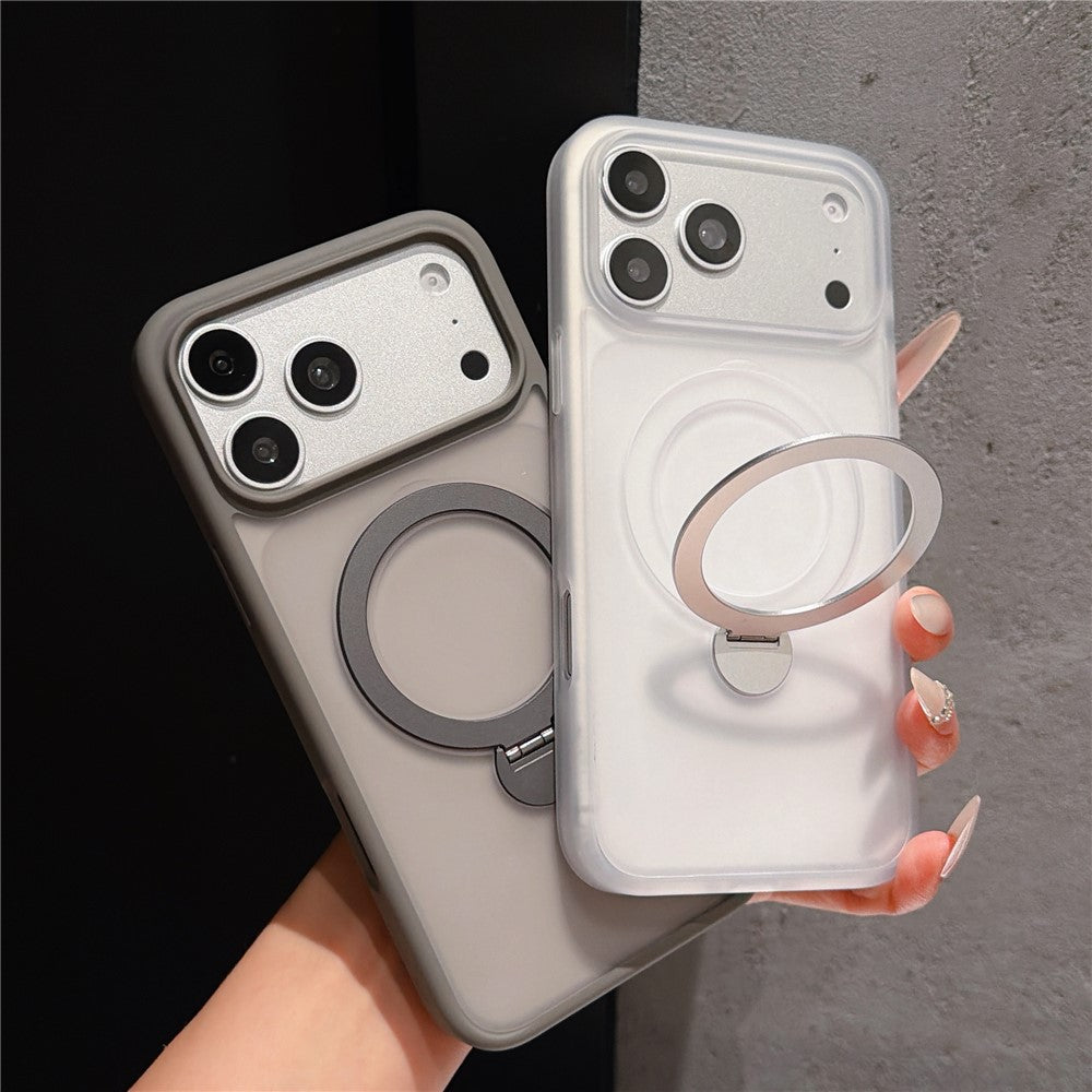 Til iPhone 18 Pro Max / 17 Pro Max Magnetisk Cover med Roterende Ring Kickstand TPU + PC Telefoncover