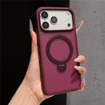 Til iPhone 18 Pro Max / 17 Pro Max Magnetisk Cover med Roterende Ring Kickstand TPU + PC Telefoncover