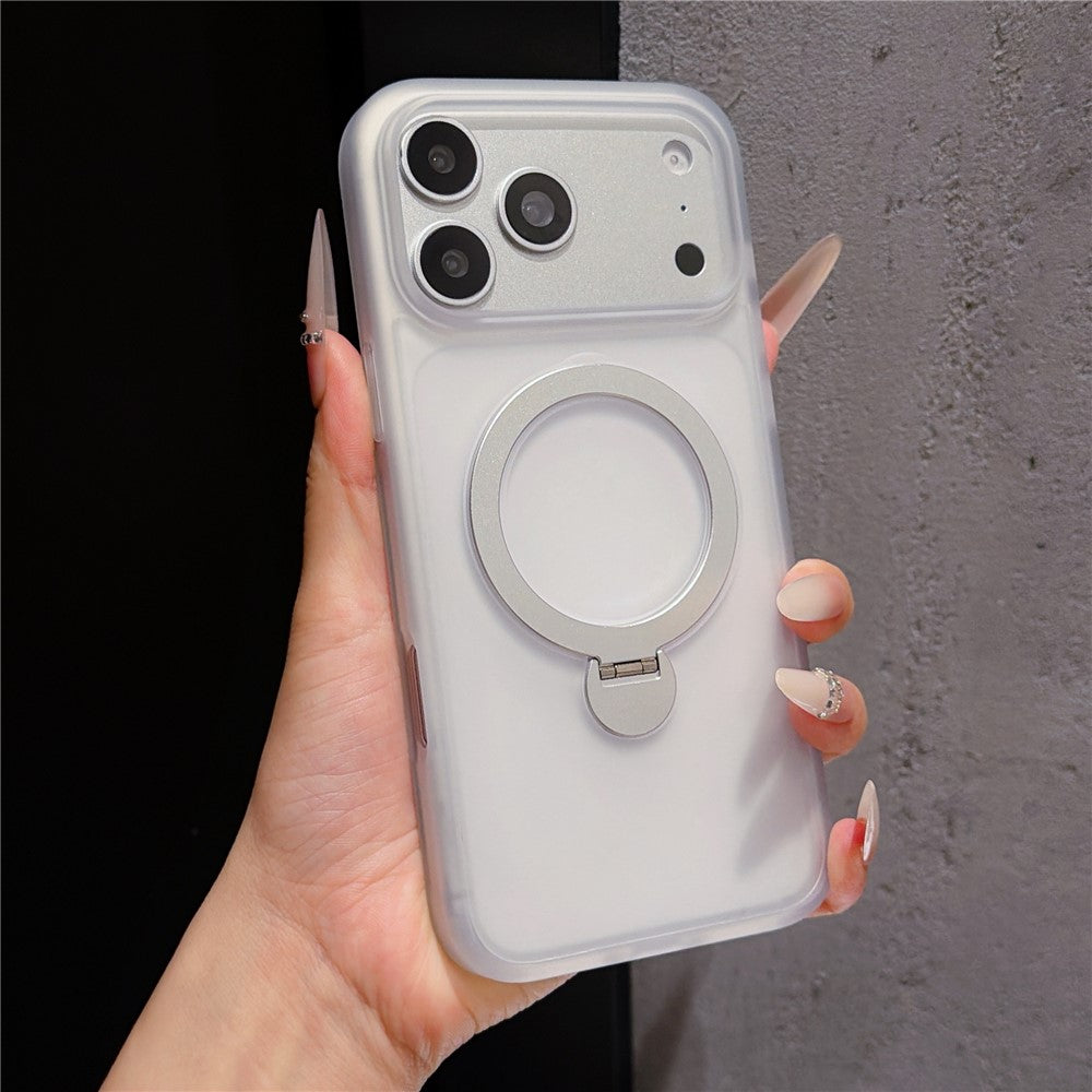 Til iPhone 18 Pro Max / 17 Pro Max Magnetisk Cover med Roterende Ring Kickstand TPU + PC Telefoncover