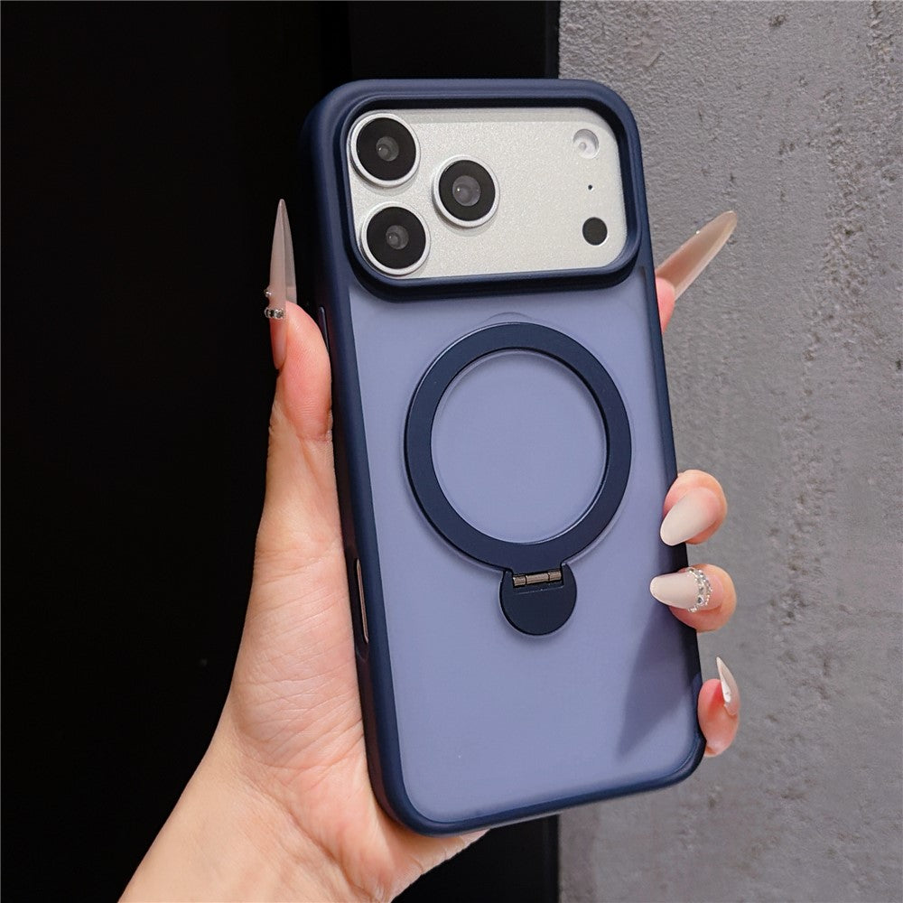 Til iPhone 18 Pro Max / 17 Pro Max Magnetisk Cover med Roterende Ring Kickstand TPU + PC Telefoncover