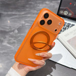 For iPhone 18 Pro / 17 Pro Case Magnetic Rotatable Kickstand PC + TPU Anti-slip Phone Cover with Camera Control Button