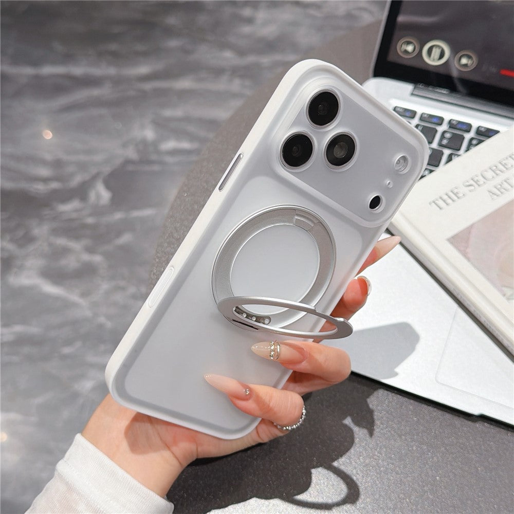 For iPhone 18 Pro / 17 Pro Case Magnetic Rotatable Kickstand PC + TPU Anti-slip Phone Cover with Camera Control Button